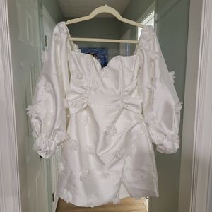 ASOS Luxe 3D Embroidered Flower Mini Dress Bow 6